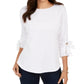Charter Club Women's Textured Tie Cuff Top White Size XX-Large