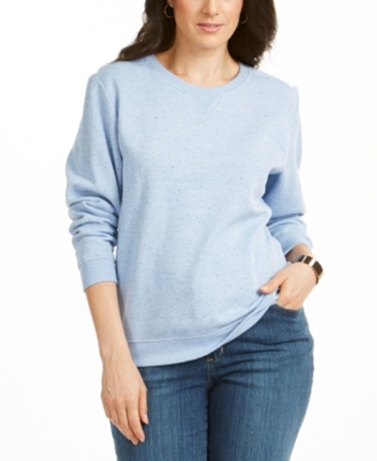 Karen Scott Women's Sport Fleece Sweatshirt Blue Size Large