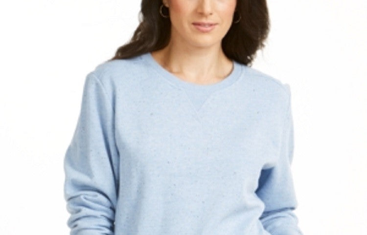 Karen Scott Women's Sport Fleece Sweatshirt Blue Size Large