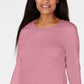 Karen Scott Women's Satin Trim Scoop Neck Top Pink Size X-Large