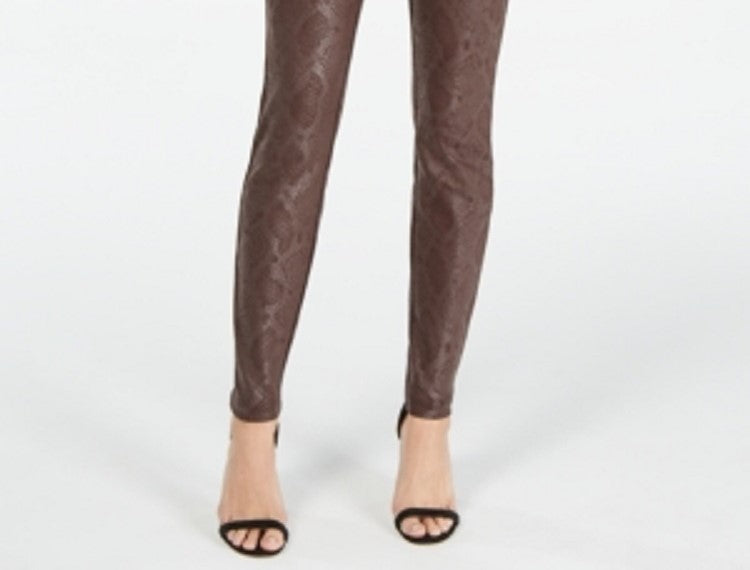 INC International Concepts Women's Snake Print Skinny Pants Brown Size 0