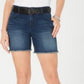Style & Co Women's Frayed Hem Mid Rise Shorts Blue Size 12