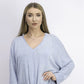 Style & Co Women's Tie Front Top Blue  Size Medium