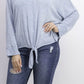 Style & Co Women's Tie Front Top Blue  Size Medium
