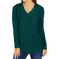 Charter Club Women's V Neck Sweater Green Size X-Large