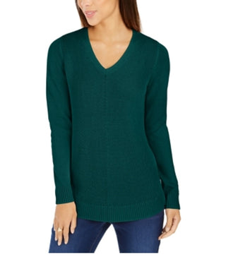 Charter Club Women's V Neck Sweater Green Size X-Large