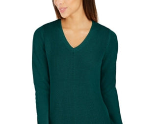 Charter Club Women's V Neck Sweater Green Size X-Large