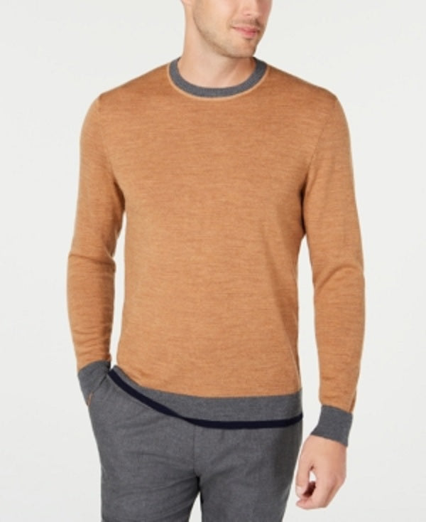 Tasso Elba Men's Merino Wool Blend Sweater Brown Size X-Large