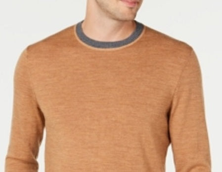 Tasso Elba Men's Merino Wool Blend Sweater Brown Size X-Large