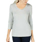 Karen Scott Women's Grommet Neck Cotton Top Gery Size X-Small