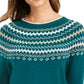 Charter Club Women's Fair Isle Sweater Green Size XX-Large