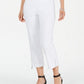 JM Collection Women's Cropped Zipper Trim Pants White Size -Petite S