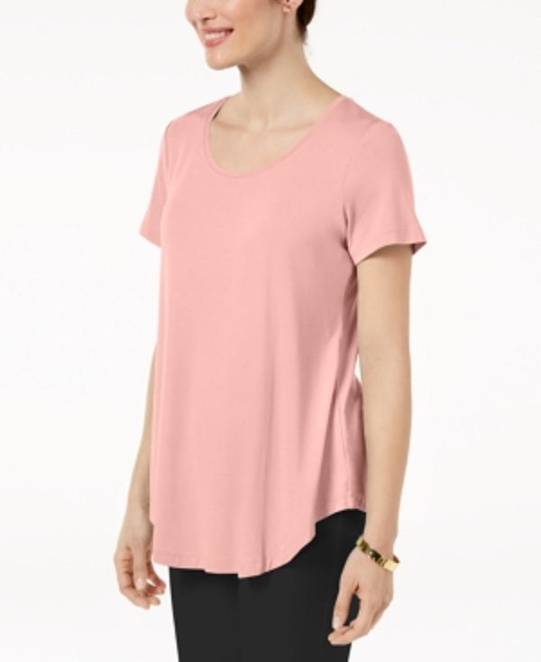 JM Collection Women's Scoop Neck Top Orange Size Large