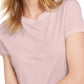 Maison Jules Women's Tie Back Solid T-Shirt Pink Size XX-Large