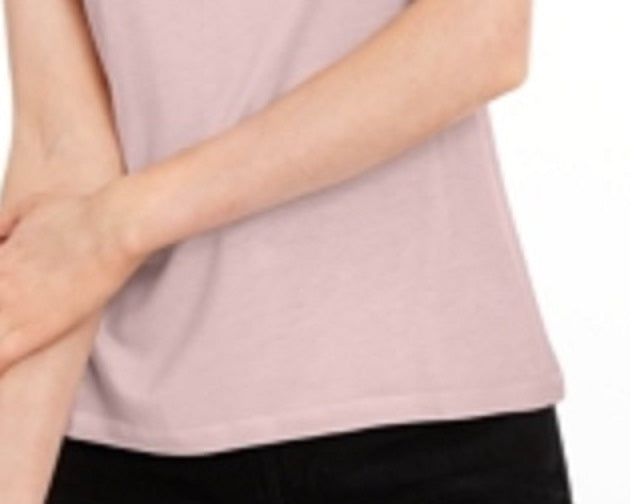 Maison Jules Women's Tie Back Solid T-Shirt Pink Size XX-Large