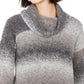 Style & Co Women's Ombre Long Sleeve Turtle Neck Blouse Sweater Black Size Petite Small