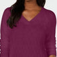 Karen Scott Women's Basket Stitch Sweater Purple Size Small