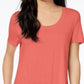Maison Jules Women's Scoop Neck T-Shirt Orange Size X-Large