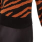 Bar III Women's Zebra Print Volume Sleeve Sweater Gingerbread Orange Size X-Small