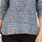Style & Co Women's Striped Metallic Threaded Sweater Blue Size PP