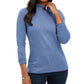 Karen Scott Women's Cotton Mock Neck Top Blue Size XX-Large