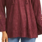 Style & Co Women's Faux Suede Lace Up Top Wine Size Small