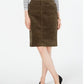 Charter Club Women's Corduroy Tummy Control Skirt Green Size 6