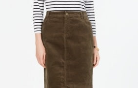 Charter Club Women's Corduroy Tummy Control Skirt Green Size 6