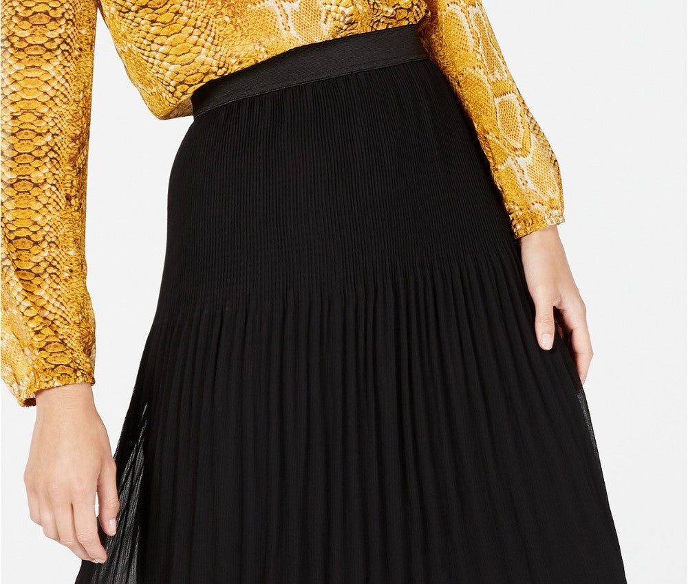 INC International Concepts Women's Pleated Skirt Black Size Petite XL