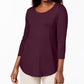 JM Collection Women's Scoop Neck Top Wine Size X-Large