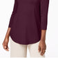 JM Collection Women's Scoop Neck Top Wine Size X-Large