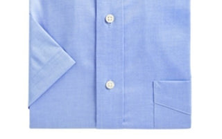 Club Room Men's Pin Point Wrnkle Resistant Dress Shirt Blue Size 14.5