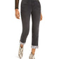 INC International Concepts Women's Snake Cuff Boyfriend Jeans Black Size 14
