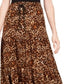 Style & Co Women's Cheetah Print Midi Skirt Browns Size Petite X-Large