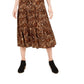 Style & Co Women's Cheetah Print Midi Skirt Browns Size Petite X-Large