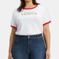 Levi's Women's Logo Ringer T-Shirt White Size 2X
