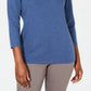 Karen Scott Women's Embroidered Cotton Layered Look Top Blue Size Petite M