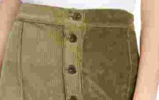 Rewash Women's Corduroy Button Front Mini Skirt Green Size Medium