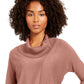 JM Collection Women's Faux Wrap Cowl Neck Sweater Pink Size X-Large