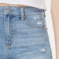 Tinseltown Junior's Ripped Denim Mini Skirt Blue Size 1
