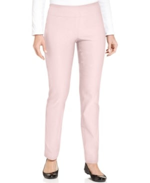 Charter Club Women's Cambridge Tummy Control Slim Leg Pants Pink Size 2P