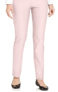 Charter Club Women's Cambridge Tummy Control Slim Leg Pants Pink Size 2P