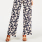 John Paul Richard Women's Floral Drawstring Pants Blue Size Petite L
