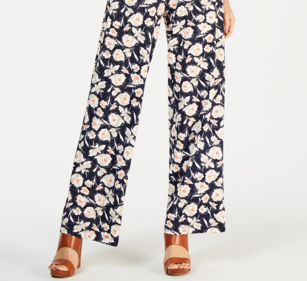 John Paul Richard Women's Floral Drawstring Pants Blue Size Petite L