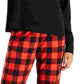 Jenni Women's Fleece Pants Pajamas & Eye Mask 3Pc Set Red Size X-Large