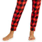 Jenni Women's Fleece Pants Pajamas & Eye Mask 3Pc Set Red Size X-Large