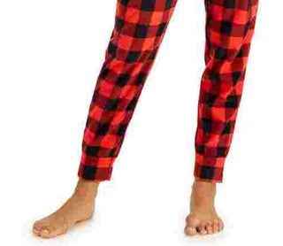 Jenni Women's Fleece Pants Pajamas & Eye Mask 3Pc Set Red Size X-Large