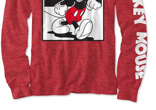 Disney Big Boy's Mickey Mouse Worldwide T-Shirt Red Size Small