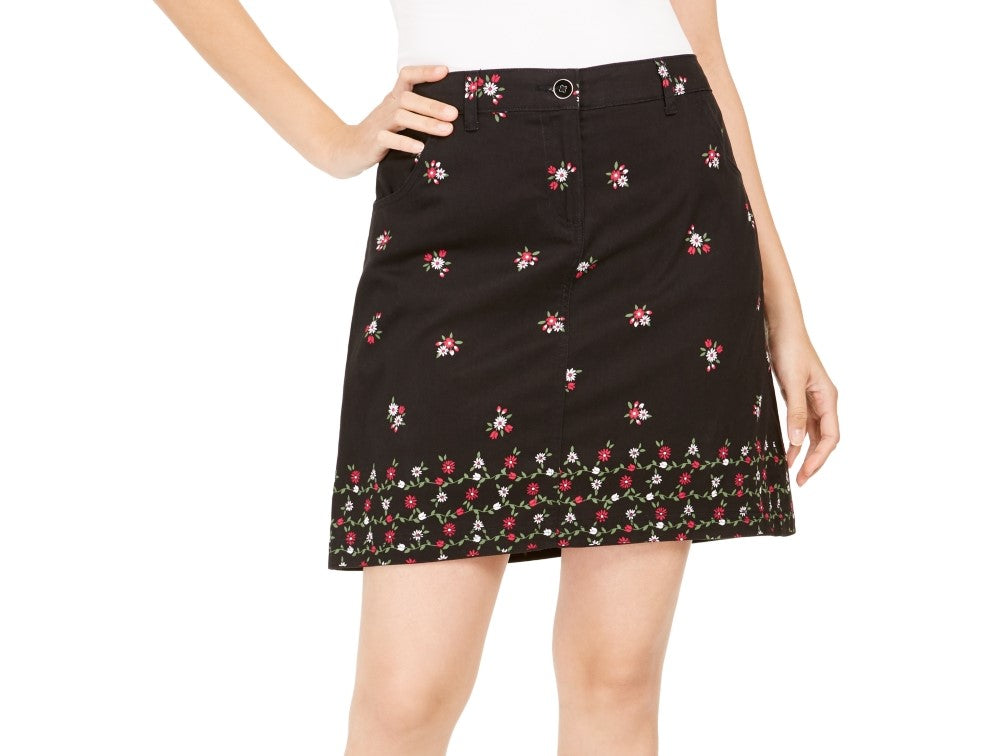 Karen Scott Women's Printed Skort Black Size 12