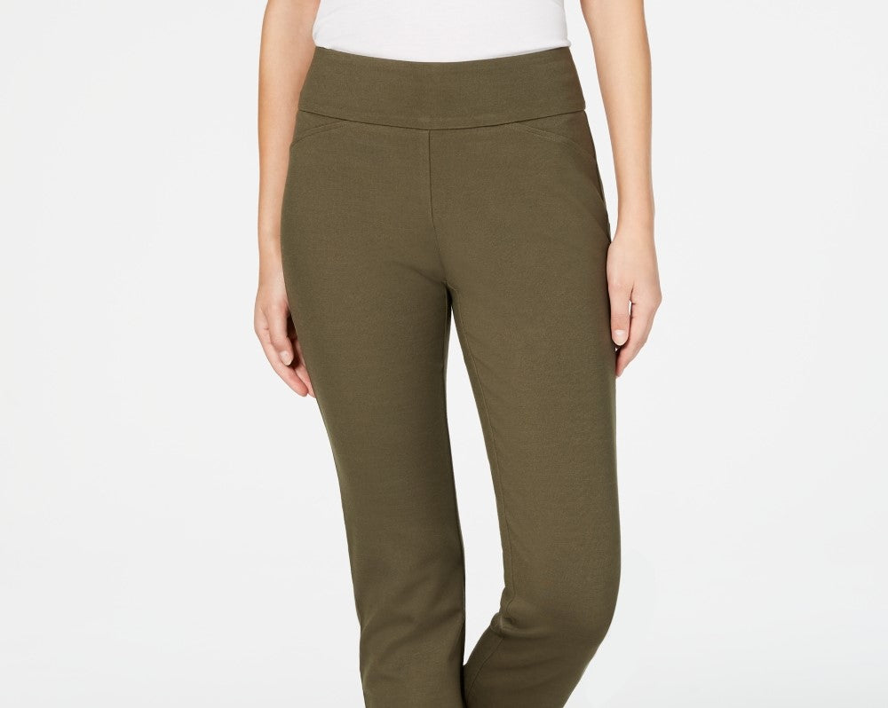 Charter Club Women's Cambridge Pull On Ponte Pants Green Size 6